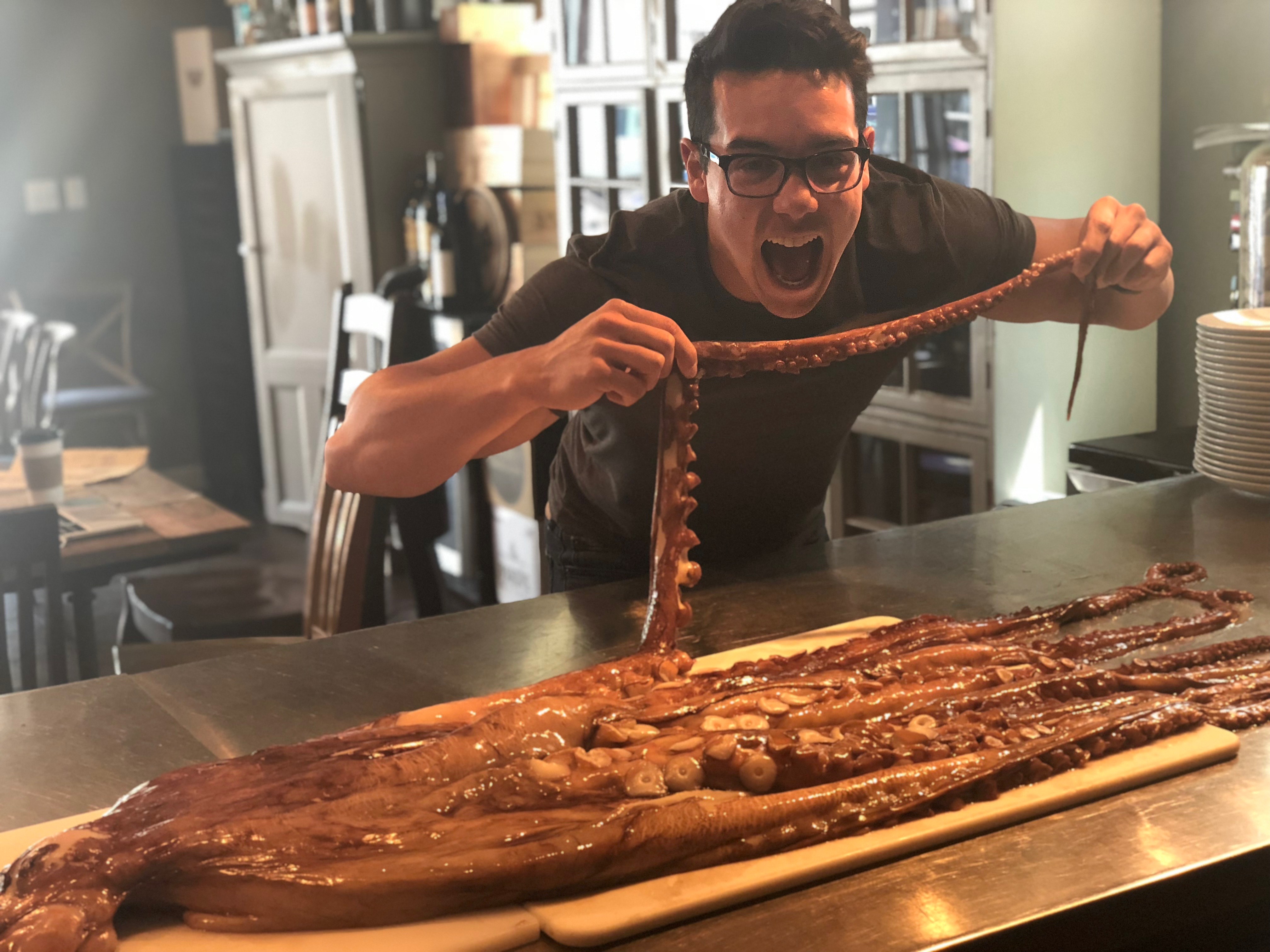 Ravi Abuvala working at his brother's restaurant in Seaside, Florida